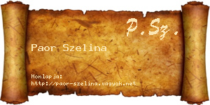 Paor Szelina névjegykártya
